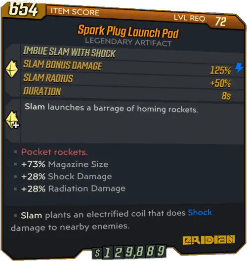 Launch Pad • BL3 Legendary Artifact Lootlemon